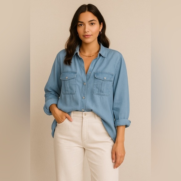 Vintage PASHA 100% Silk Button Down - Picture 1 of 7